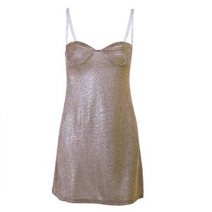 Rose gold sparkly mini dress size XS/S like new